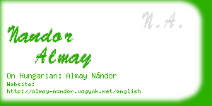 nandor almay business card